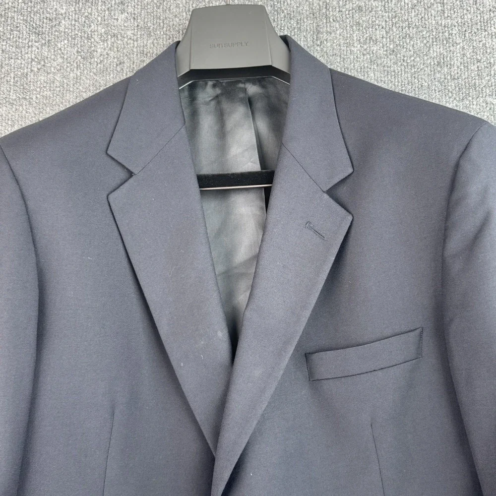 Vintage Brooks Brothers BrooksEase Blazer Mens 45R Navy Wool Gold Buttons USA
